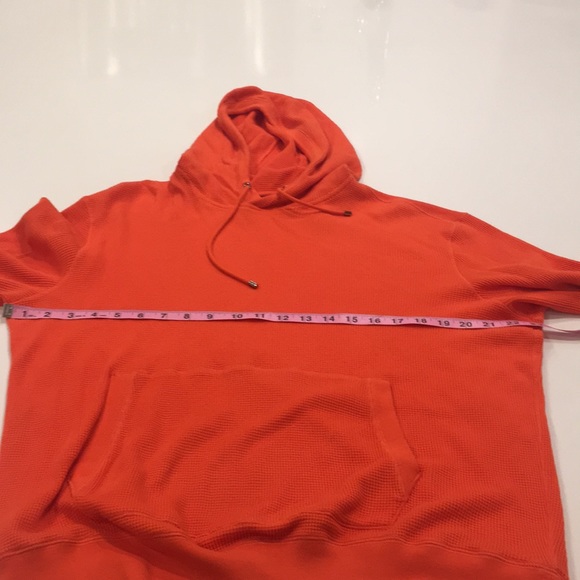 Ralph Lauren ORANGE Waffle Weave Hoodie Men’s Lrg - Picture 3 of 8